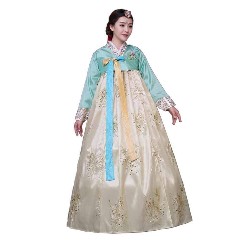 4320 Korean Traditional Long Sleeve Classic Hanboks Dress Cosplay Costume
